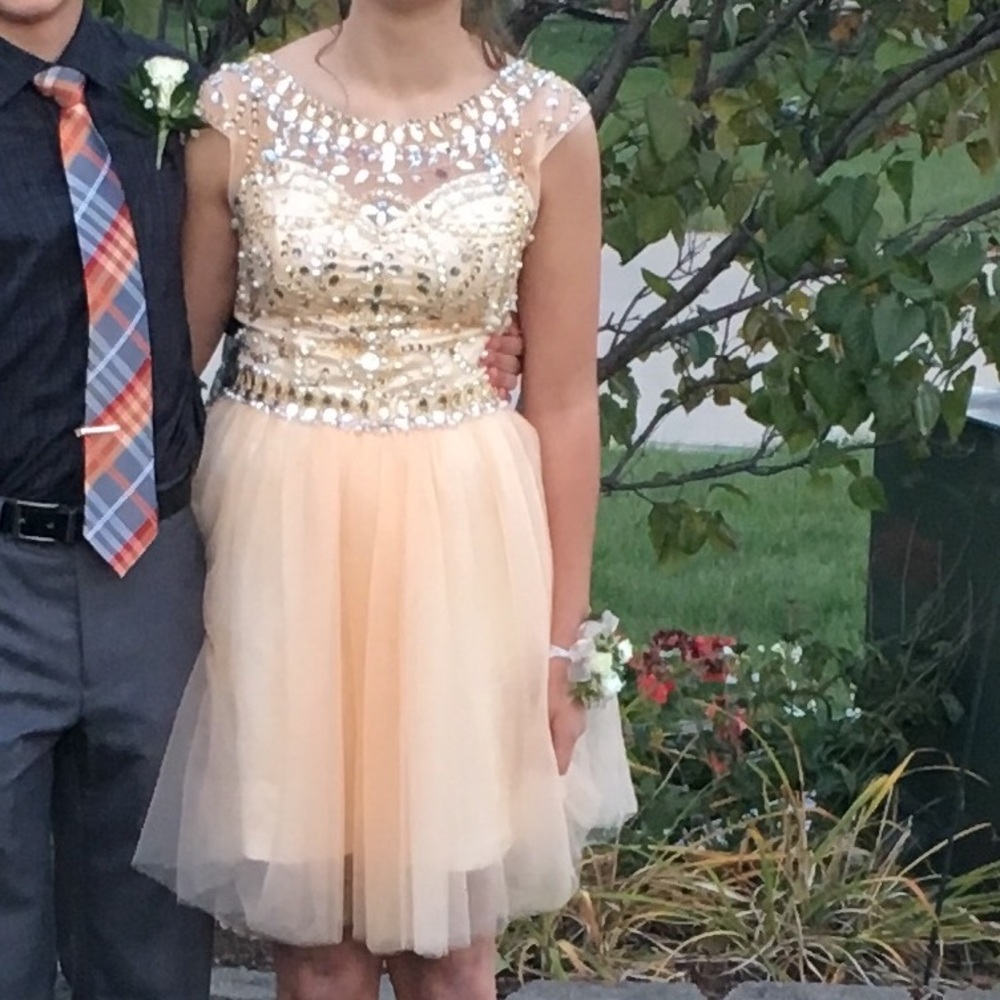 Champaign Colored Homecoming Dress